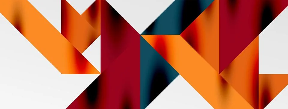 Tech minimal overlapping triangle shapes elements geometric graphic pattern Illustrazione stock