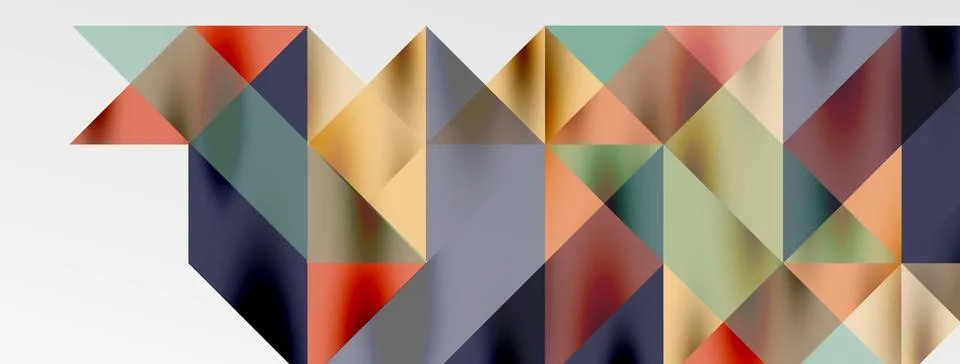 Tech minimal overlapping triangle shapes elements geometric graphic pattern Stock Illustration