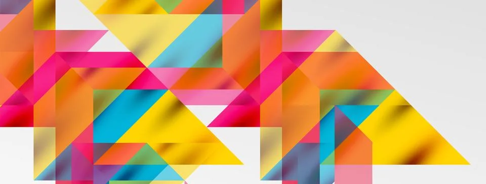 Tech minimal overlapping triangle shapes elements geometric graphic pattern Illustrazione stock