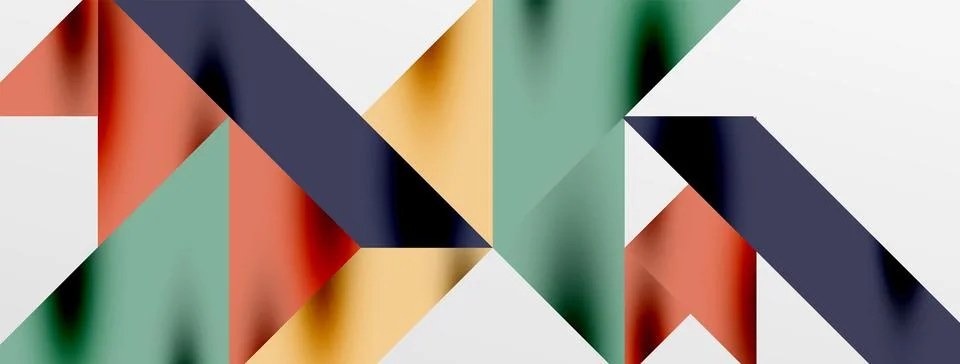 Tech minimal overlapping triangle shapes elements geometric graphic pattern Stock Illustration