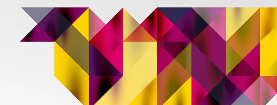 Tech minimal overlapping triangle shapes elements geometric graphic pattern Stock Illustration