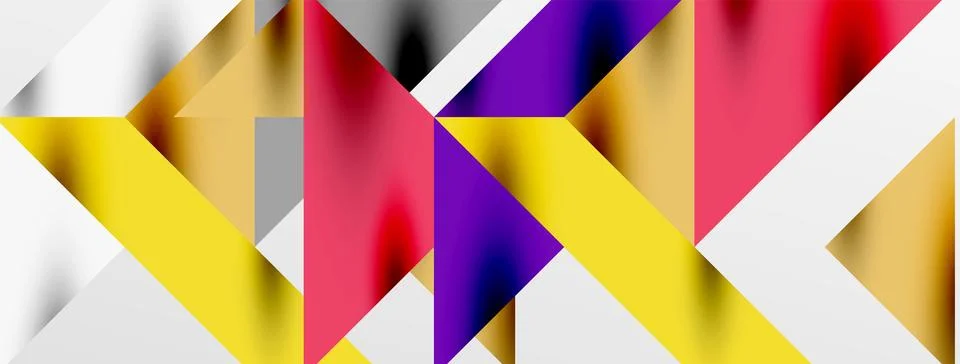 Tech minimal overlapping triangle shapes elements geometric graphic pattern Illustrazione stock