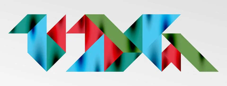 Tech minimal overlapping triangle shapes elements geometric graphic pattern イラスト素材