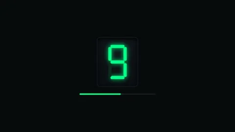 Tech minimalist countdown timer from 15 seconds with digital led digits Stock Footage 341325041