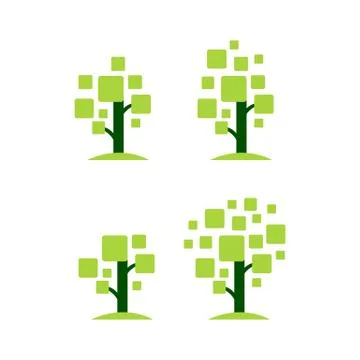 Tech modern digital tree logo design grow business symbol concept vector Stock Illustration