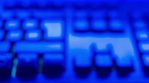Tech motion background concept, computer keyboard soft focus Stock Footage 75388302