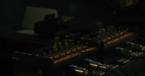 Tech Motor Controler with Crew in background Stock Footage 109587552