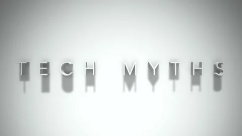 Tech Myths 3D title animation with shadows on a white background Stock-Footage 296688776