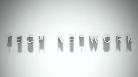Tech network 3D title animation white text on a white background Stock Footage 299823120
