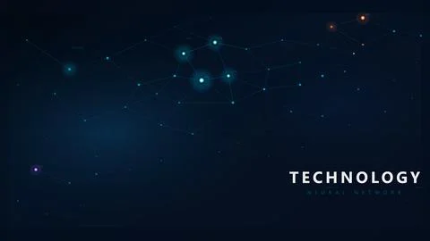 Tech Neural Background Vector AI Brain Network 스톡 일러스트