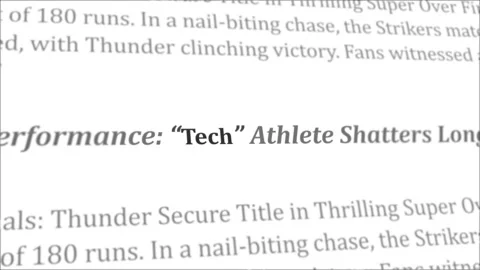 Tech news headline in different articles Stock Footage 246412530