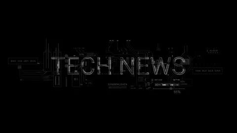 Tech news white text HUD word text style of computer Data Information Stock Footage 290952771