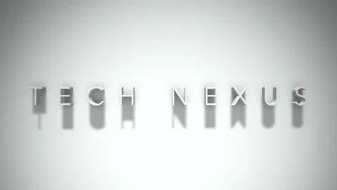 Tech nexus 3D title animation with shadows on a white background Stock Footage 297268209