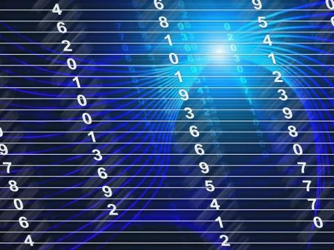 Tech numbers representing communicate digits and digit Stock Illustration