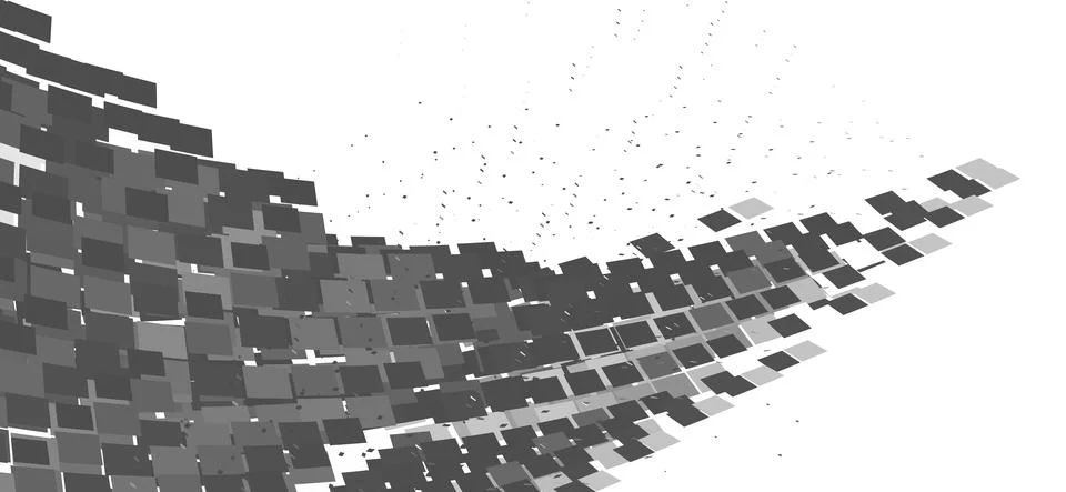 Tech object with abstract shape. Futuristic graphics Illustrazione stock