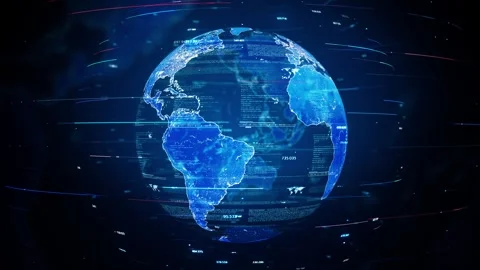 Tech Particle Earth Stock Footage 321586806