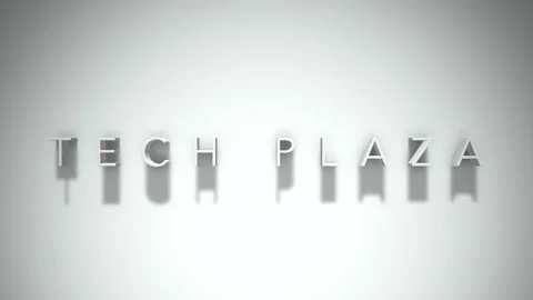 Tech plaza 3D title animation with shadows on a white background Stock-Footage 297268204