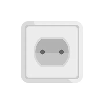 Tech power socket icon flat isolated vector 库存插图