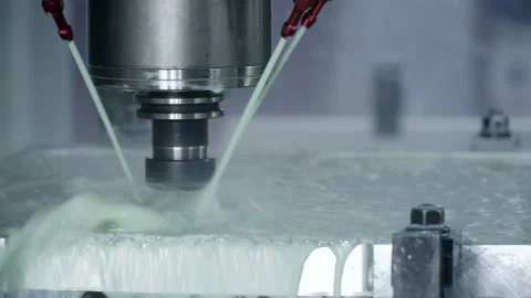 Tech process of metalwork and machine manufacturing of press form close up. Prec Stock Footage 199488250