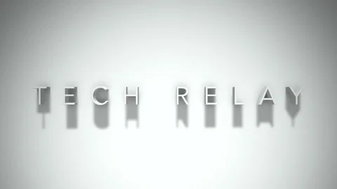 Tech relay 3D title animation with shadows on a white background Vídeos de archivo 297515360