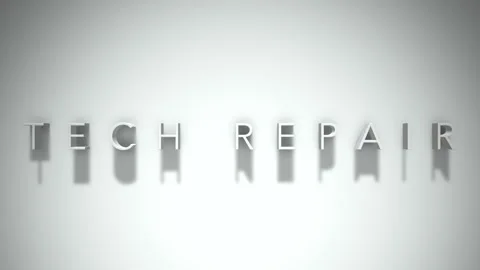 Tech Repair 3D title animation with shadows on a white background Stock Footage 296612979