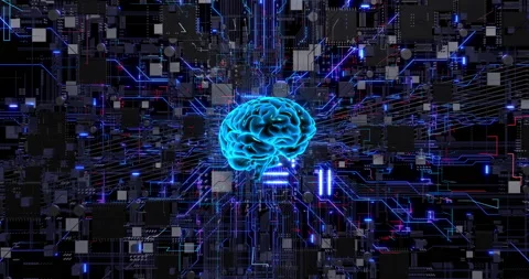 Tech Revolution. Artificial Intelligence and Computer Chips in Action. Stock Footage 238731947