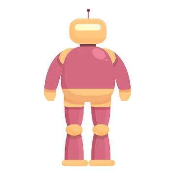 Tech robot icon cartoon vector. Kid program Illustration