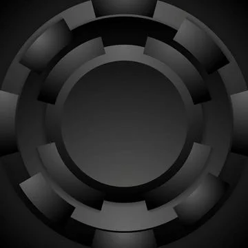 Tech round shape abstract background. Black design Tech round shape abstra... Stock Photos