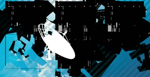 Tech Satellite Architecture Collage Stock Footage 40065738