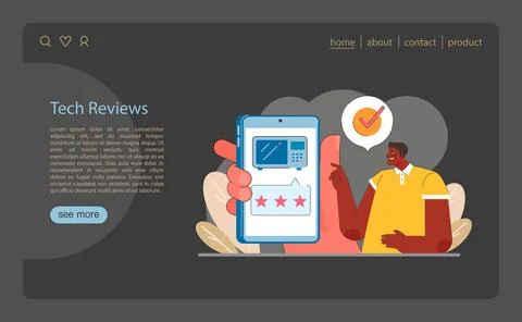 Tech Savvy concept. Assessing and advising on the latest gadgets. Stock Illustration