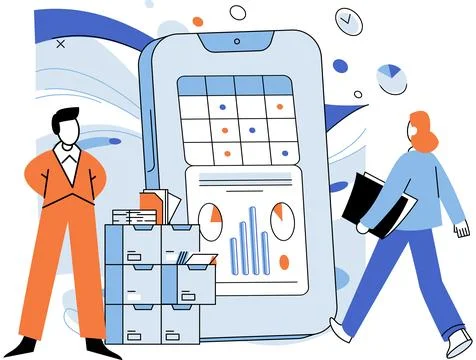 Tech savvy concept. Innovative technology specialist. Electronics expert Stock-Illustration