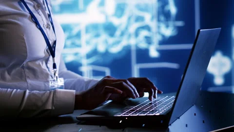 TEch savvy expert writing AI script Stock Footage 250292392