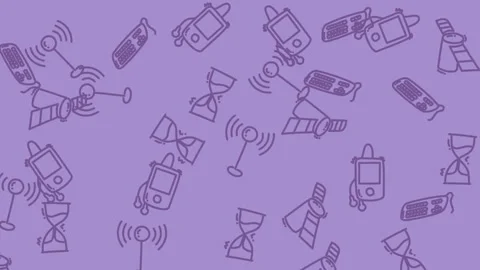 Tech Scene Video Frames with Satellite Icons. Stock Footage 325014293