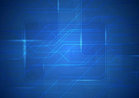 Tech sci-fi abstract blue circuit board background Stock Illustration