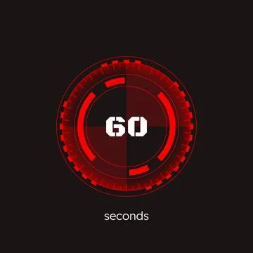 Tech scifi danger countdown timer on dark background Stock Illustration