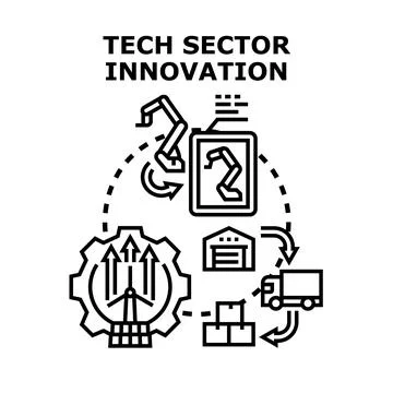 Tech sector innovation developing smart manufacturing processes Ilustração Stock
