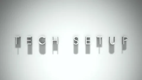 Tech setup 3D title animation with shadows on a white background Stock Footage 296862666