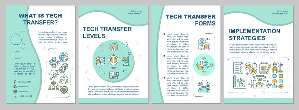 Tech sharing brochure template Illustrazione stock