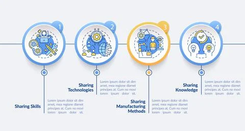 Tech sharing methods vector infographic template Stock Illustration