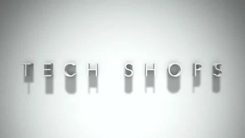 Tech shops 3D title animation with shadows on a white background Stock Footage 297797917