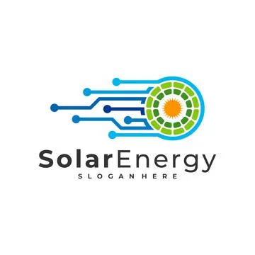 Tech Solar logo vector template, Creative Solar panel energy logo design conc Stock Illustration