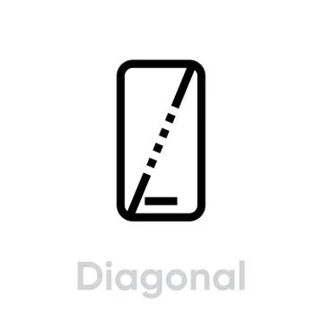 Tech specs diagonal phone icon. Editable line vector. Stock Illustration