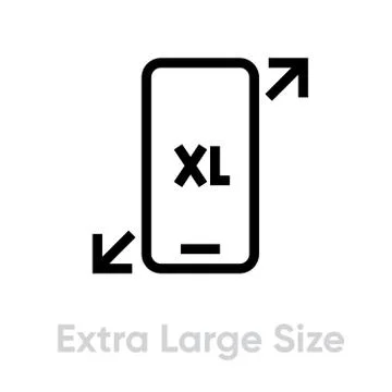Tech specs extra large size phone icon. Editable line vector. Stock Illustration