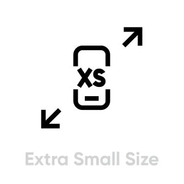 Tech Specs Extra Small Size phone icon. Editable Vector Stroke. Stock-Illustration