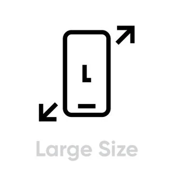 Tech specs large size phone icon. Editable line vector. Stock Illustration