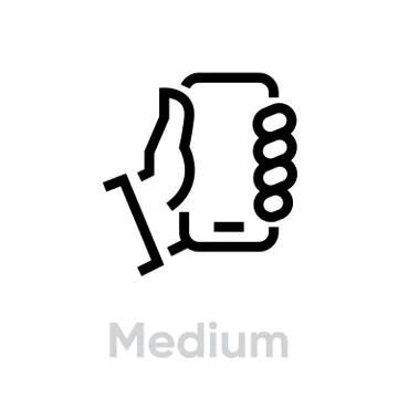 Tech Specs Medium phone icon. Editable Vector Stroke. Stock Illustration