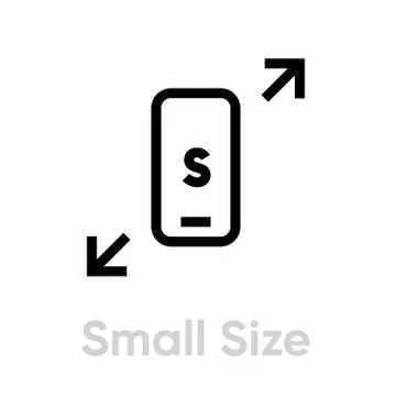 Tech Specs Small Size phone icon. Editable Vector Outline. Stock Illustration