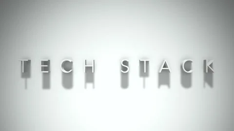 Tech Stack 3D title animation with shadows on a white background Stock Footage 296630367