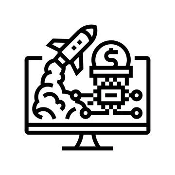 Tech startup enthusiast line icon vector illustration Stock Illustration