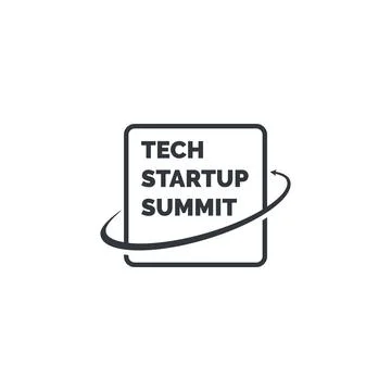 Tech startup summit event technology space logo template. Square Shape Stock Illustration